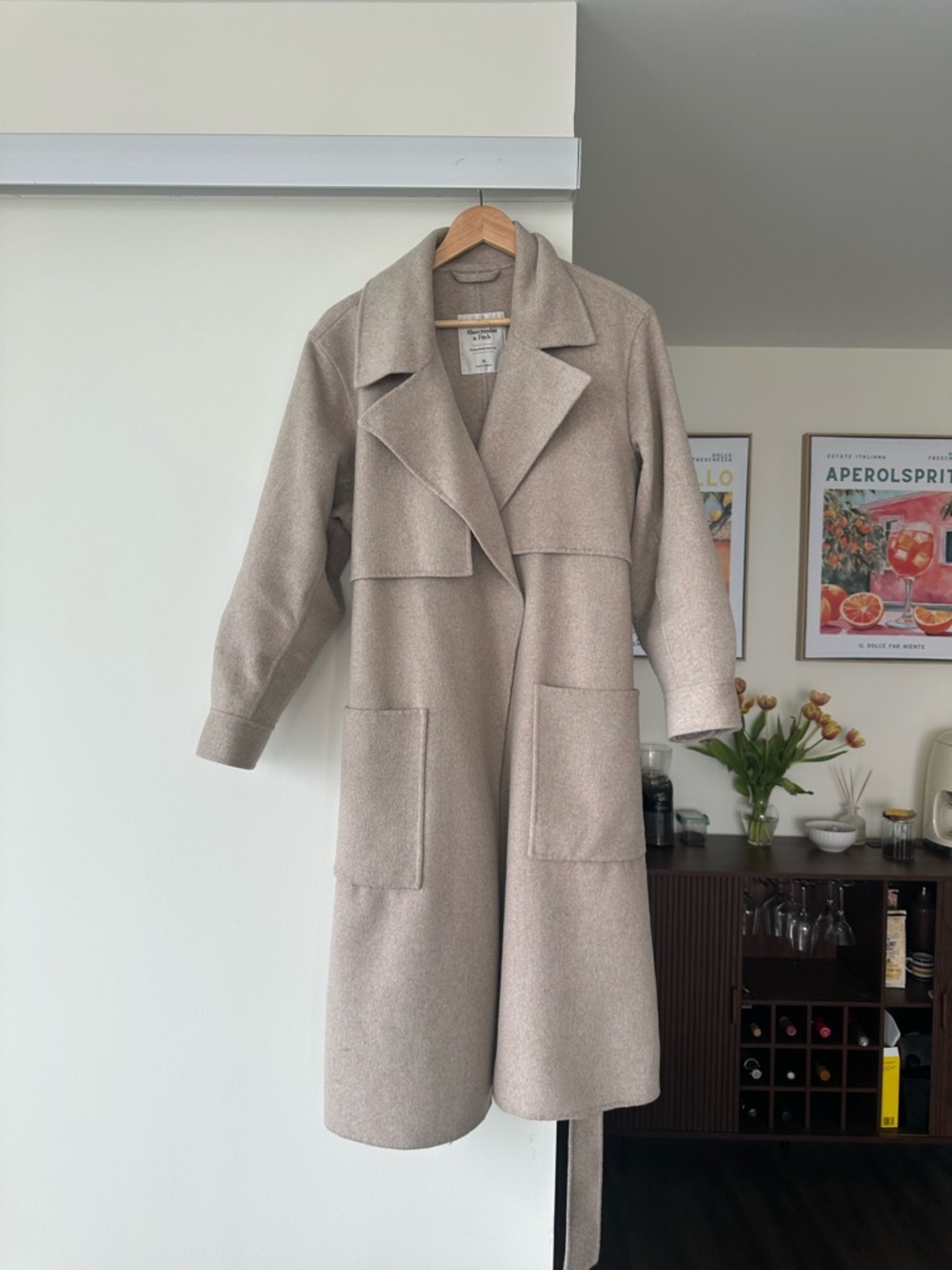 A&F Long Taupe Trench Coat